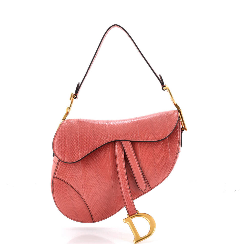 Christian Dior Medium Saddle Handbag Python